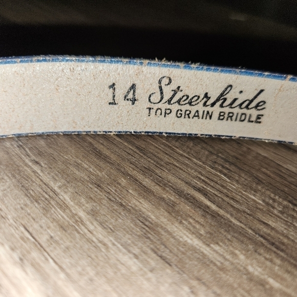 STEERHIDE Belt Size Boys 14 Blue Vintage - Picture 2 of 2